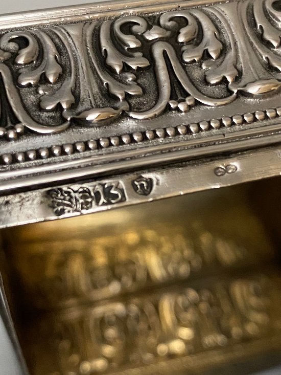 SOLID SILVER BOX XIXTH CENTURY
