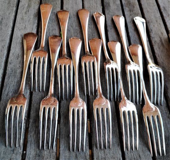 12 pezzi di posate in argento, modello Giappone, argenteria Christofle