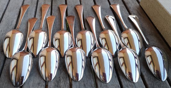 12 pezzi di posate in argento, modello Giappone, argenteria Christofle