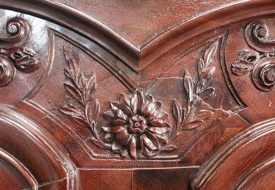 Exceptionnelle Armoire de Port, en Acajou de Cuba, région Nantaise - 1776
