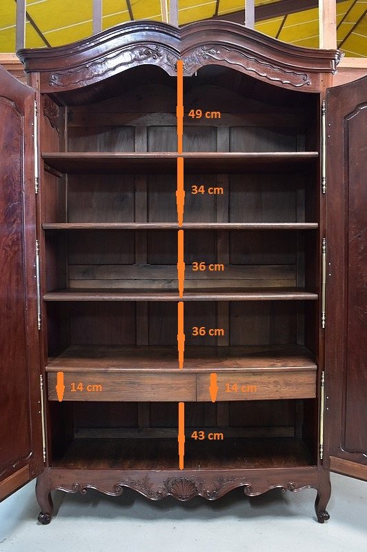 Exceptionnelle Armoire de Port, en Acajou de Cuba, région Nantaise - 1776