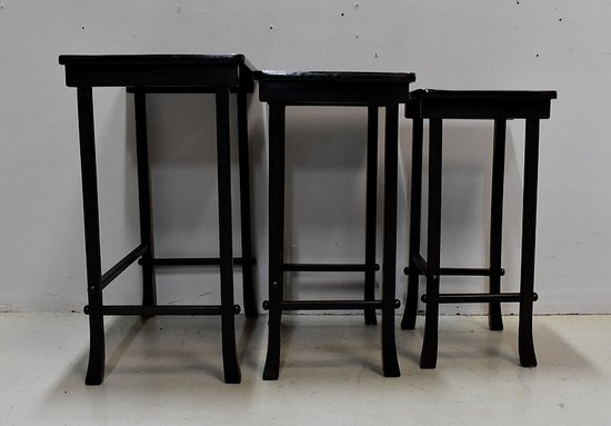 Tables Gigognes Chinoises en Noir laqué - XXe