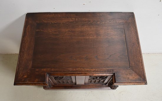 Piccola cassapanca da letto in rovere, stile rinascimentale - Fine XIX secolo