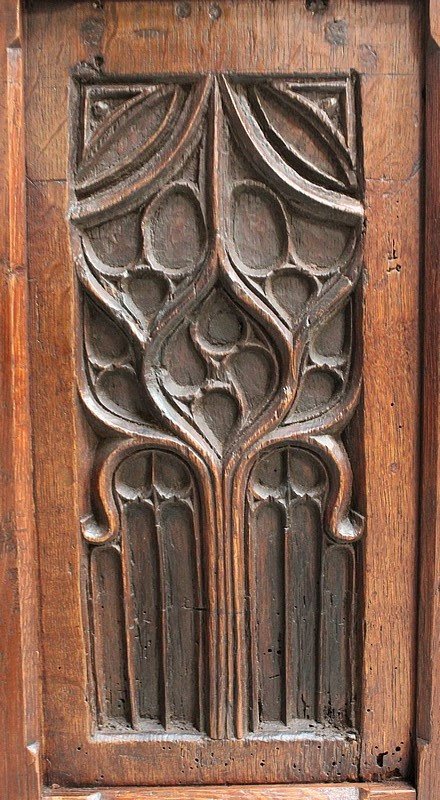 Piccola cassapanca da letto in rovere, stile rinascimentale - Fine XIX secolo