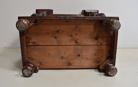 Piccola cassapanca da letto in rovere, stile rinascimentale - Fine XIX secolo