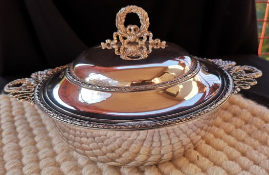 Vegetable dish in sterling silver punch neck brace Société Parisienne d'Orfèvrerie (ref D 0098BIS)