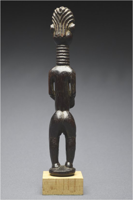 Democratic Republic of Congo (ex Zaire), Ndengese people, Mid 20th century, Ancient anthropomorphic fetish in wood with shiny patina
