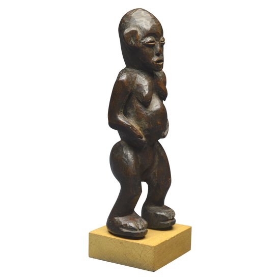 Tanzanie, Peuple Zigwa, Milieu du XXème siècle, Ancienne statuette anthropomorphe à patine brillante