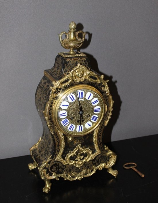 Cartel Louis XV In Tortoise Shell And Brass Marquetry Signed Lay About 1880