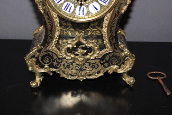 Cartel Louis XV In Tortoise Shell And Brass Marquetry Signed Lay About 1880