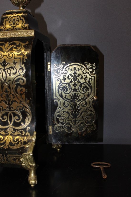 Cartel Louis XV In Tortoise Shell And Brass Marquetry Signed Lay About 1880
