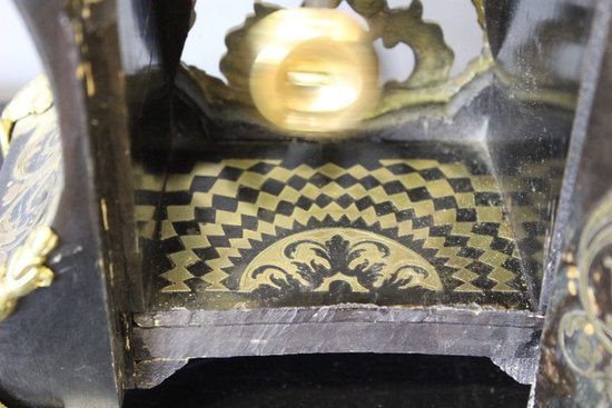 Cartel Louis XV In Tortoise Shell And Brass Marquetry Signed Lay About 1880