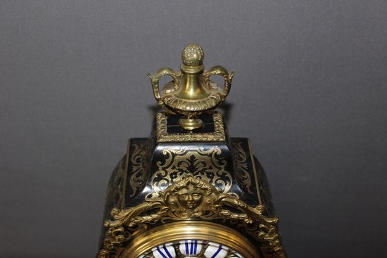 Cartel Louis XV In Tortoise Shell And Brass Marquetry Signed Lay About 1880