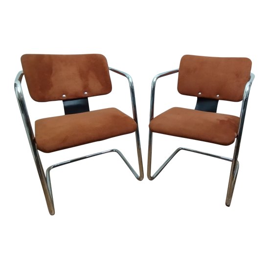 Set of four chairs in the Breuer and Mies Van der Rohe style circa 1970