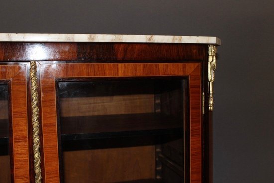Vitrine De Style Louis XVI En Marqueterie Fin XIX