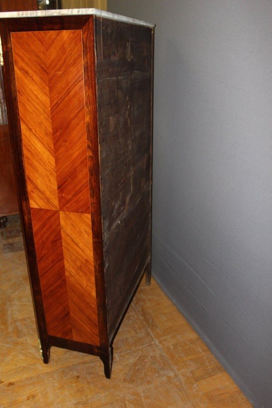 Vitrine De Style Louis XVI En Marqueterie Fin XIX