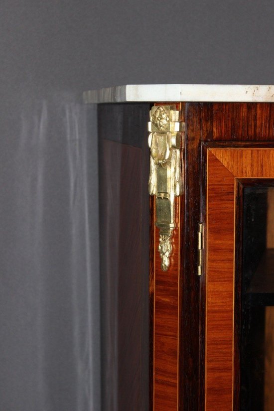 Vitrine De Style Louis XVI En Marqueterie Fin XIX