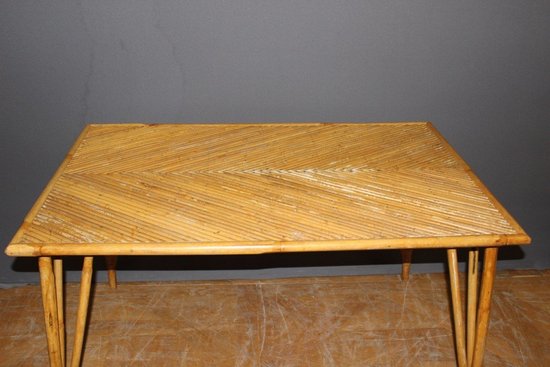 Rattan Table About 1950