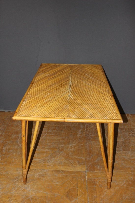 Rattan Table About 1950