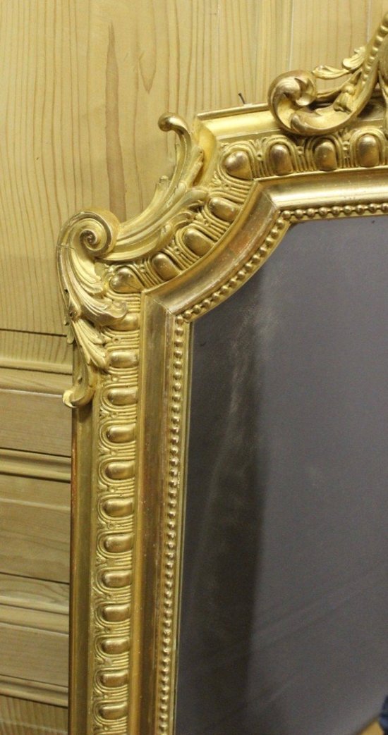 Specchio in legno e stucco dorato in stile Luigi XV XIX
