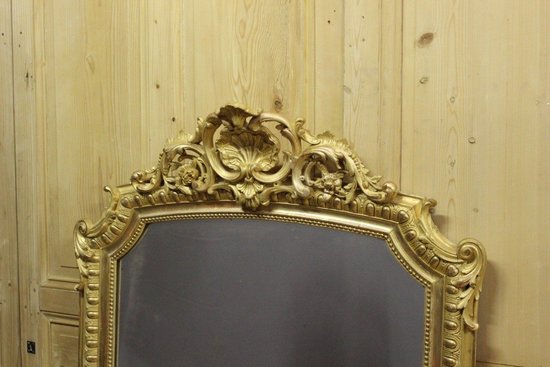 Specchio in legno e stucco dorato in stile Luigi XV XIX