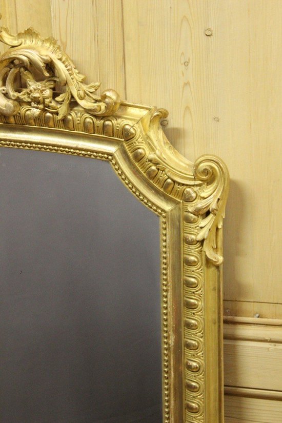 Specchio in legno e stucco dorato in stile Luigi XV XIX