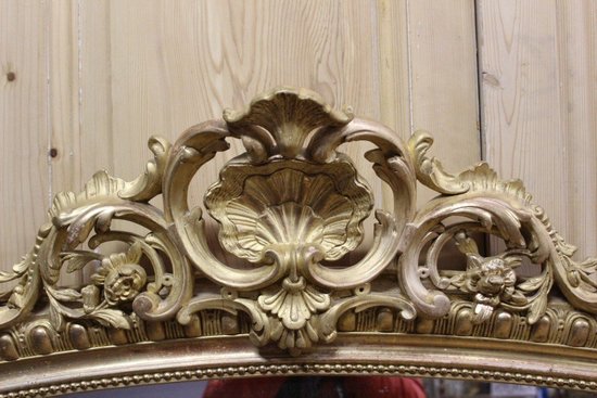 Specchio in legno e stucco dorato in stile Luigi XV XIX