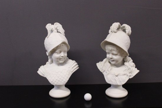 Pair Of Cookies Representing Helmeted Children
