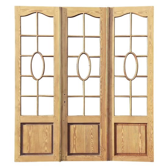 Trois Portes Vitrées Pour La Décoration Cloison Vitrée Dressing Bibliothèque Porte Ancienne