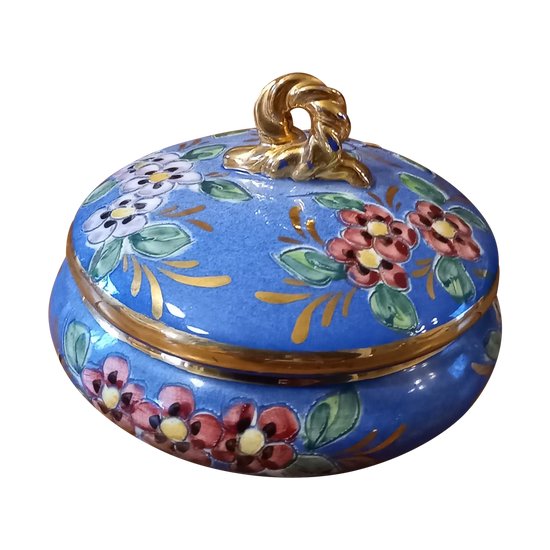 Enameled earthenware box decorated XXth century