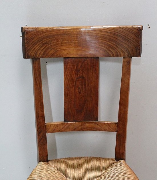 Chaise à Langer Paillée en Merisier, époque Directoire - 1ère partie du XIXe