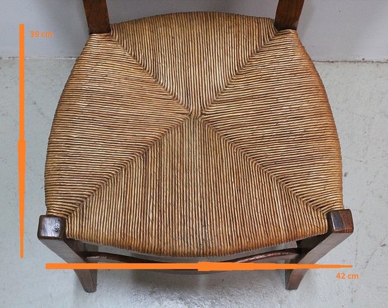 Chaise à Langer Paillée en Merisier, époque Directoire - 1ère partie du XIXe