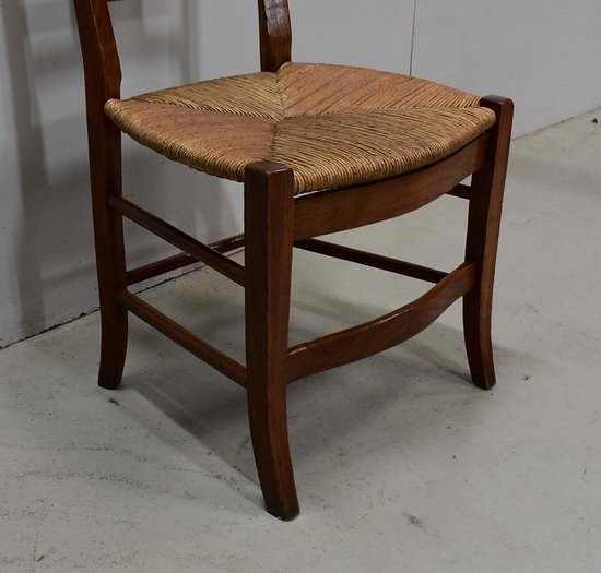 Chaise à Langer Paillée en Merisier, époque Directoire - 1ère partie du XIXe