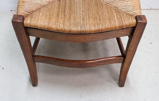 Chaise à Langer Paillée en Merisier, époque Directoire - 1ère partie du XIXe