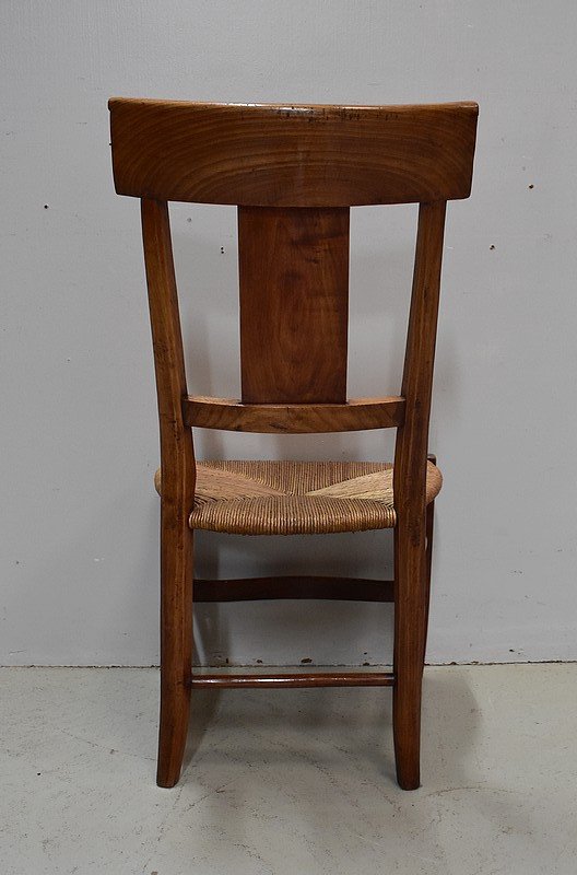 Chaise à Langer Paillée en Merisier, époque Directoire - 1ère partie du XIXe