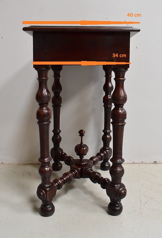 Small table in solid Walnut, Louis XIV style - 1st part of the XIXth century