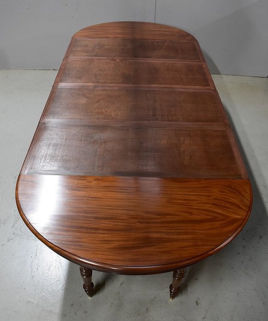 Table Ovale en Acajou massif, époque Louis-Philippe - Milieu XIXe