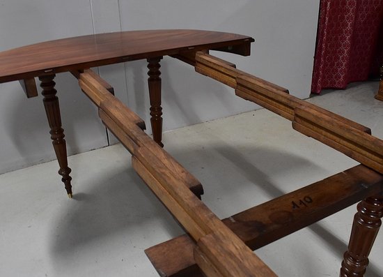 Table Ovale en Acajou massif, époque Louis-Philippe - Milieu XIXe