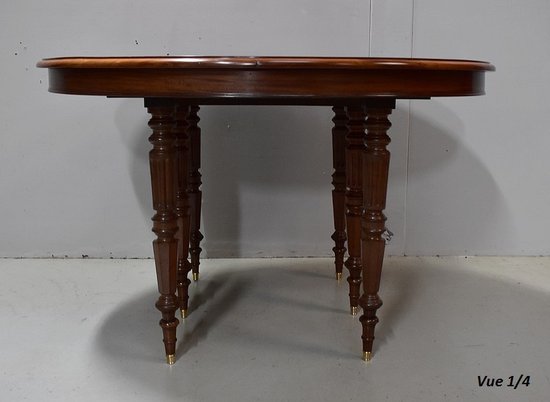 Table Ovale en Acajou massif, époque Louis-Philippe - Milieu XIXe