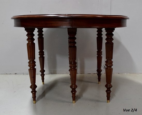 Table Ovale en Acajou massif, époque Louis-Philippe - Milieu XIXe