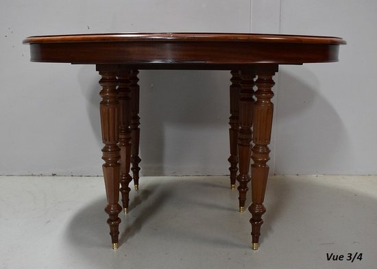 Table Ovale en Acajou massif, époque Louis-Philippe - Milieu XIXe
