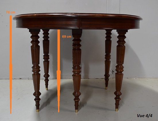 Table Ovale en Acajou massif, époque Louis-Philippe - Milieu XIXe