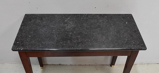Petite Table Console en Placage de Ronce d'Acajou, goût Directoire - 1ère partie du XIXe