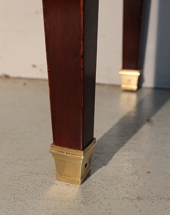 Petite Table Console en Placage de Ronce d'Acajou, goût Directoire - 1ère partie du XIXe