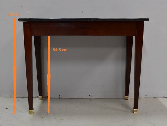Petite Table Console en Placage de Ronce d'Acajou, goût Directoire - 1ère partie du XIXe