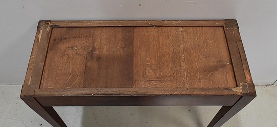 Petite Table Console en Placage de Ronce d'Acajou, goût Directoire - 1ère partie du XIXe