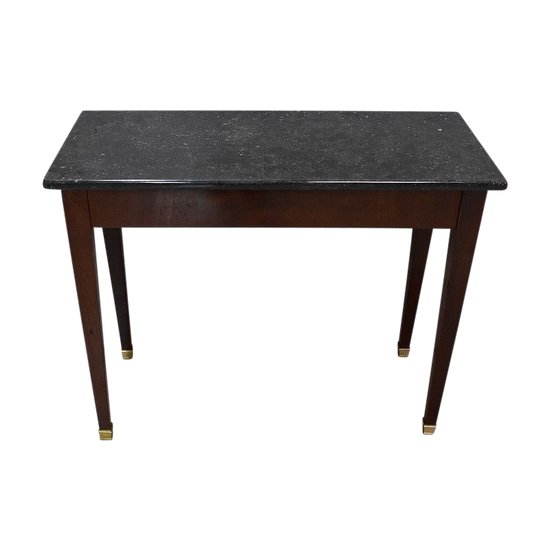 Petite Table Console en Placage de Ronce d'Acajou, goût Directoire - 1ère partie du XIXe