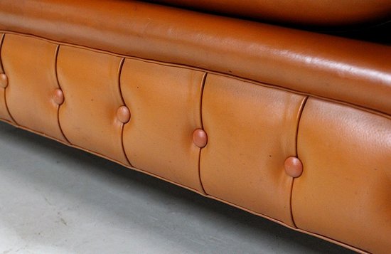 Divano Chesterfield in pelle - Fine XIX secolo