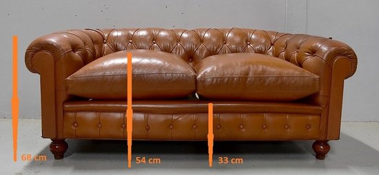 Divano Chesterfield in pelle - Fine XIX secolo