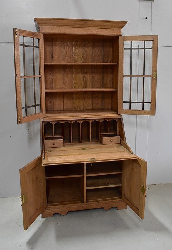 Scriban - Bibliothèque en Chêne Blond massif, origine Angleterre - 1920 / 1930